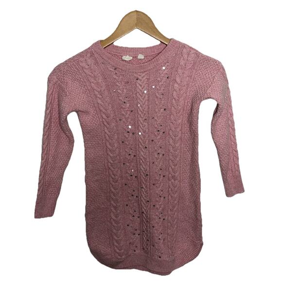 Gap Kids Cozy Sequin Cable Knit Sweater Dress Girls Size Small (6-7) - Picture 1 of 4